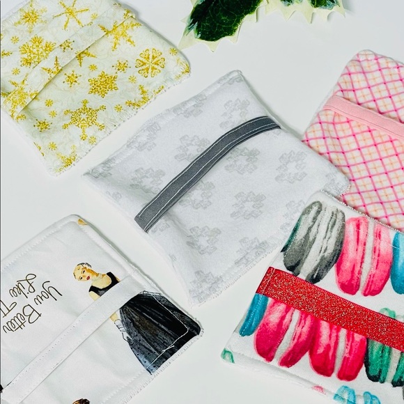 5 pc Cotton Reusable Makeup Remover Pads Wipes Washable Facial square Handmade4” - Picture 6 of 8